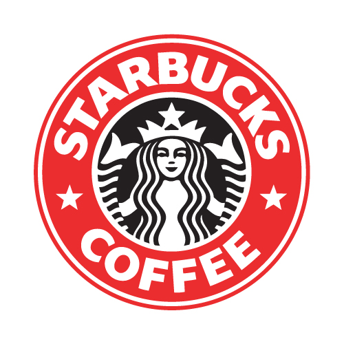 Logotipo do Starbucks com o vermelho do Logotipo da Texaco